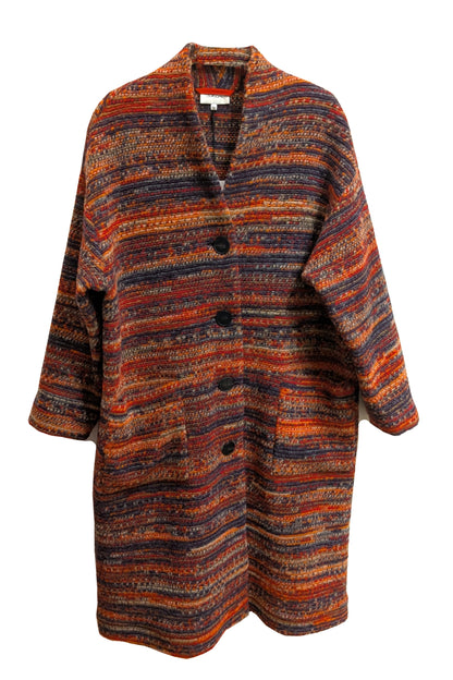 Artisan Wool Blend Stripe Coat