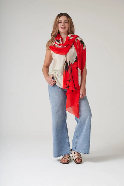 Stork Print Scarf