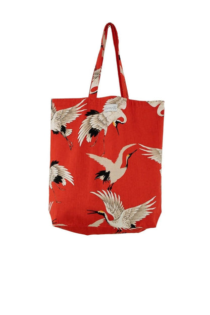 Stork Print Canvas Bag