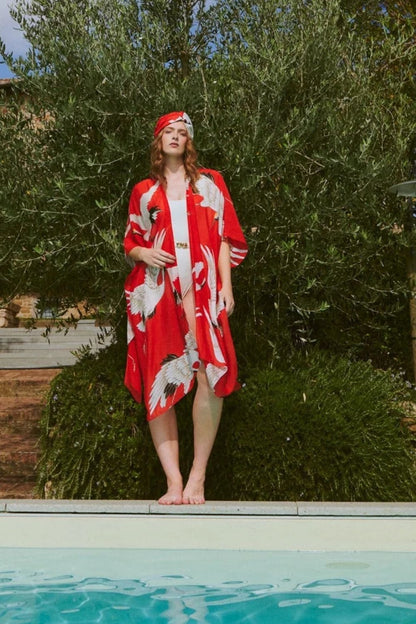 Stork Print Throwover