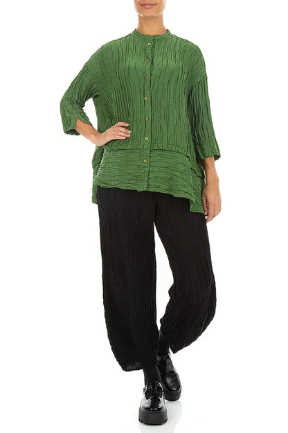 Flared Crinkle Silk 52230 Shirt
