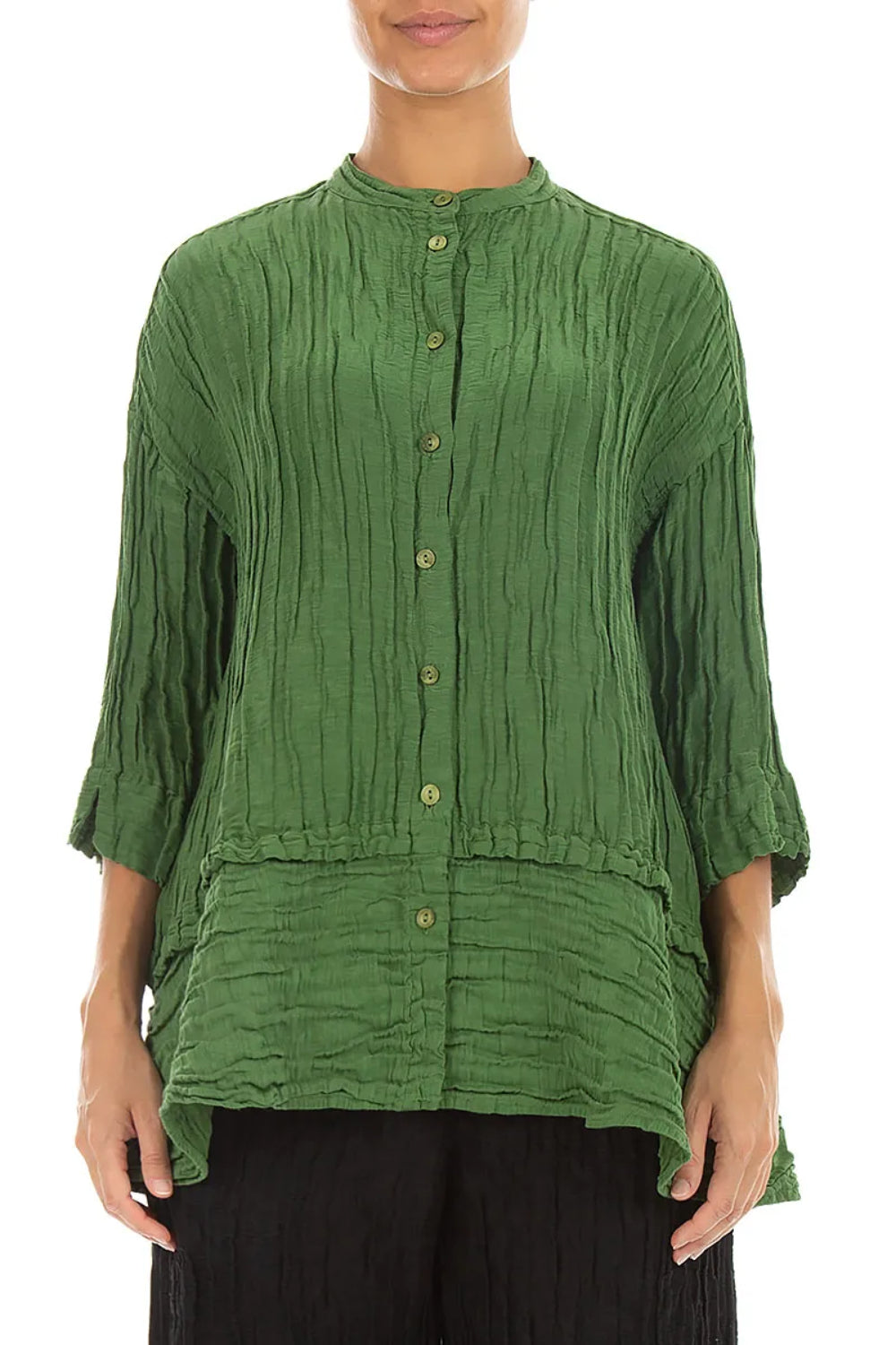 Flared Crinkle Silk 52230 Shirt