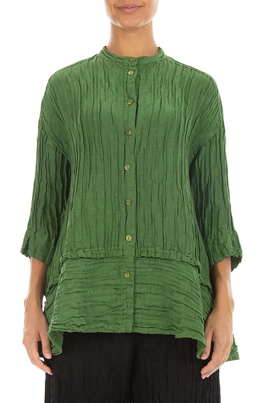 Flared Crinkle Silk 52230 Shirt