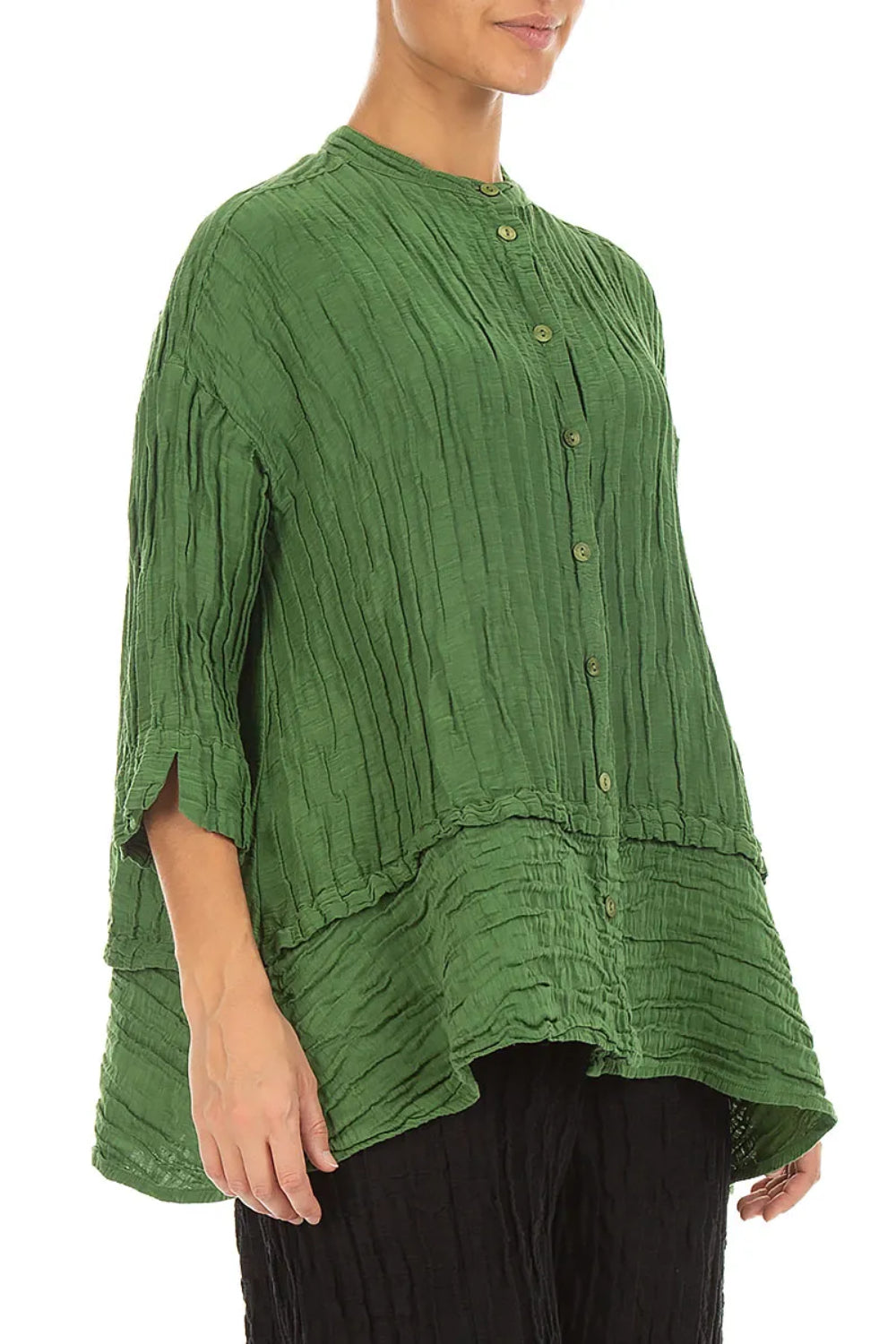 Flared Crinkle Silk 52230 Shirt