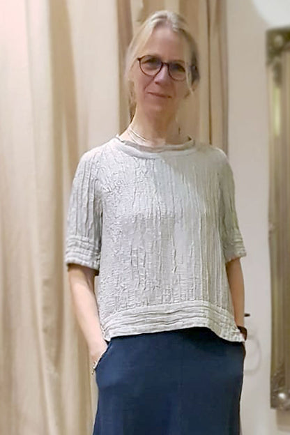 Grizas Silk Linen 5840 Top Silver Silver