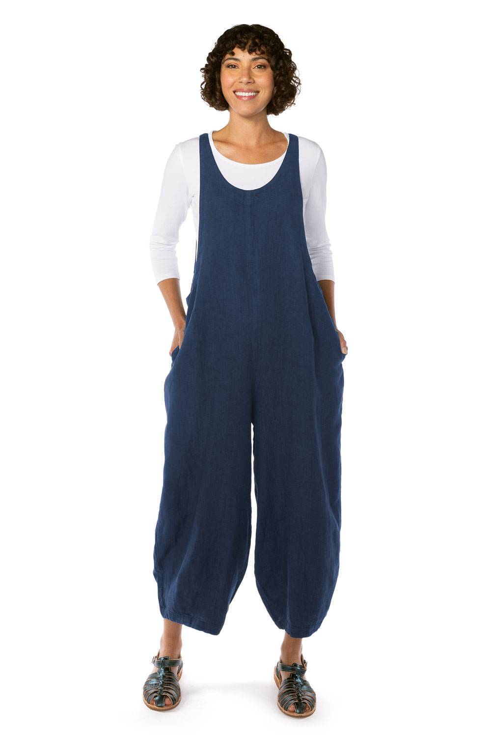 Solid Linen Overalls