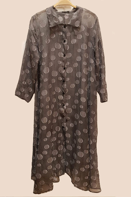 Grizas Silk Spot 71183 Coat Dress Grey