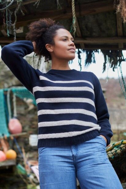 Lily and Me Spruce Stripe Jumper Navy Blue