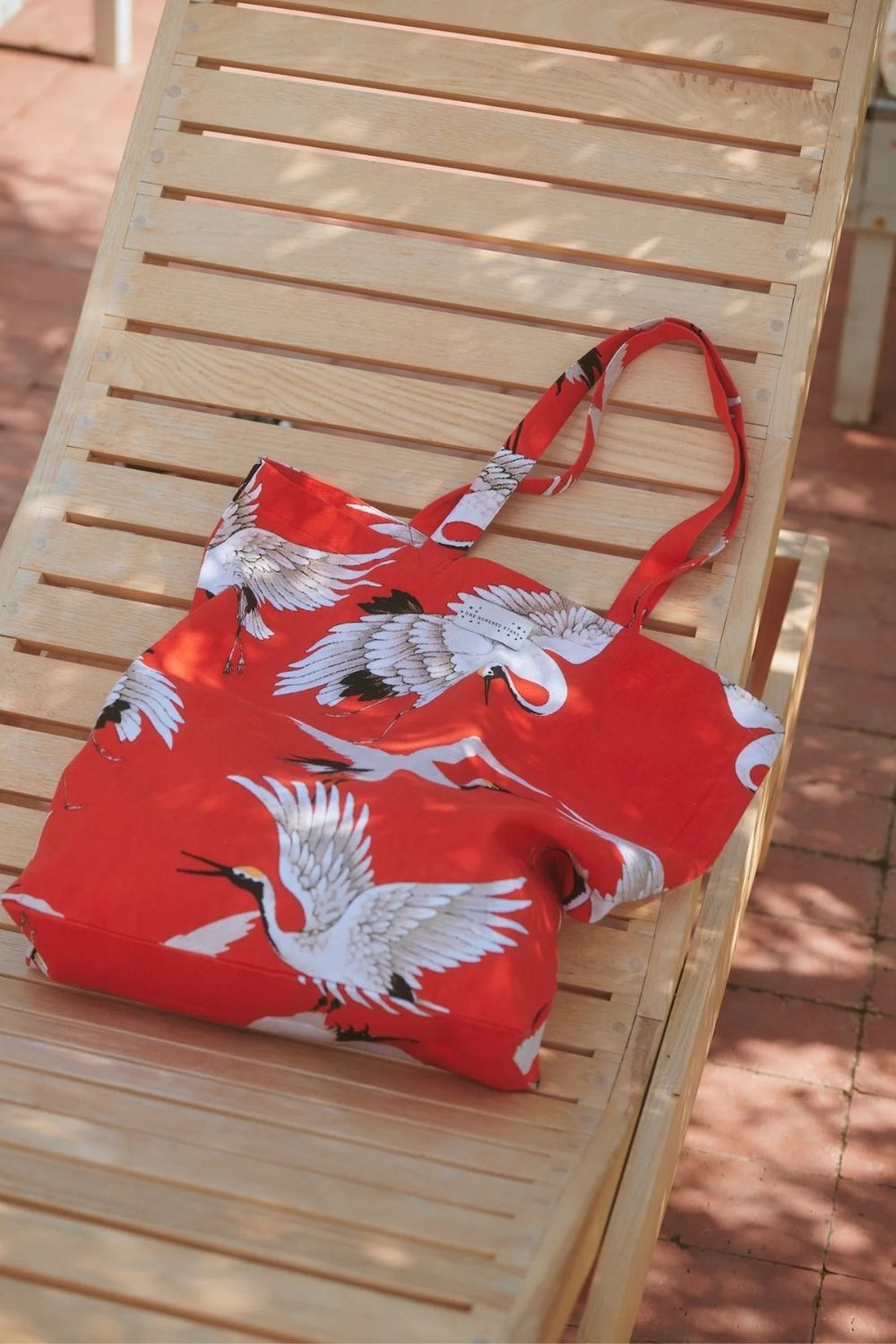 Stork Print Canvas Bag
