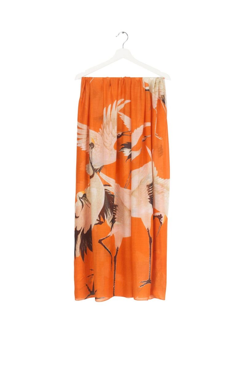 One Hundred Stars Stork Orange Scarf