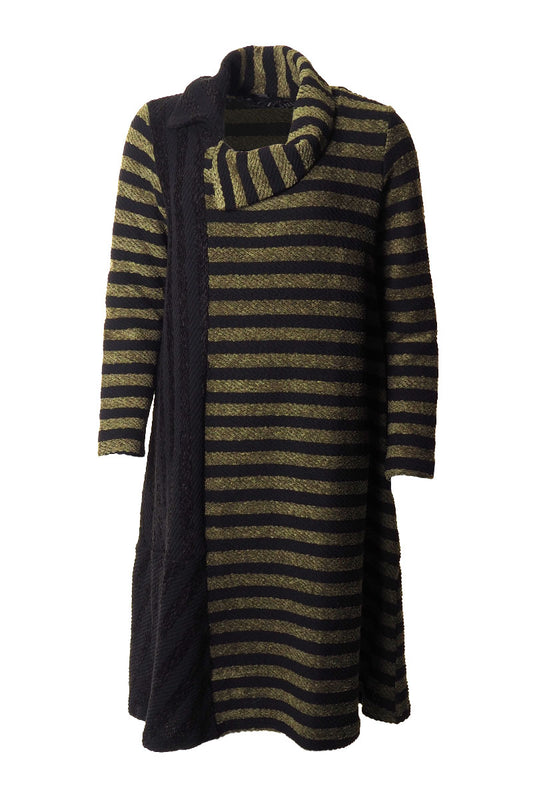 Luukaa Touch Khaki Stripe Dress Blue