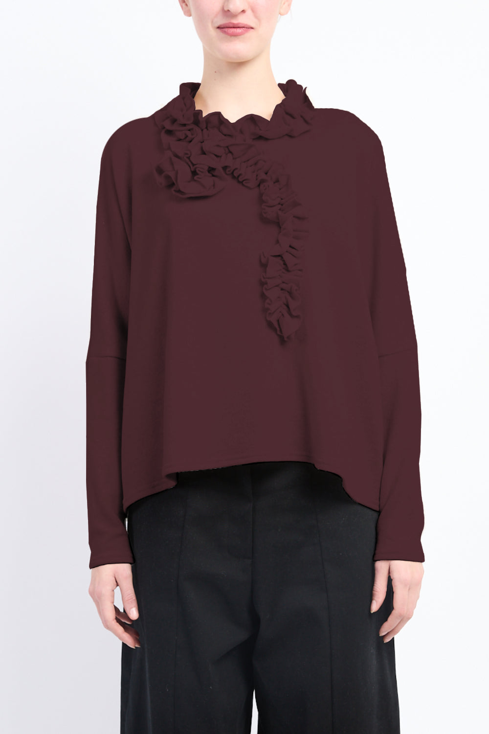 Ruffle Soft Basic Pullover
