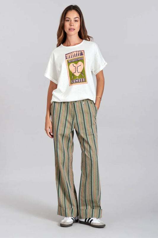 Komodo Tansy Stripe Trousers Green