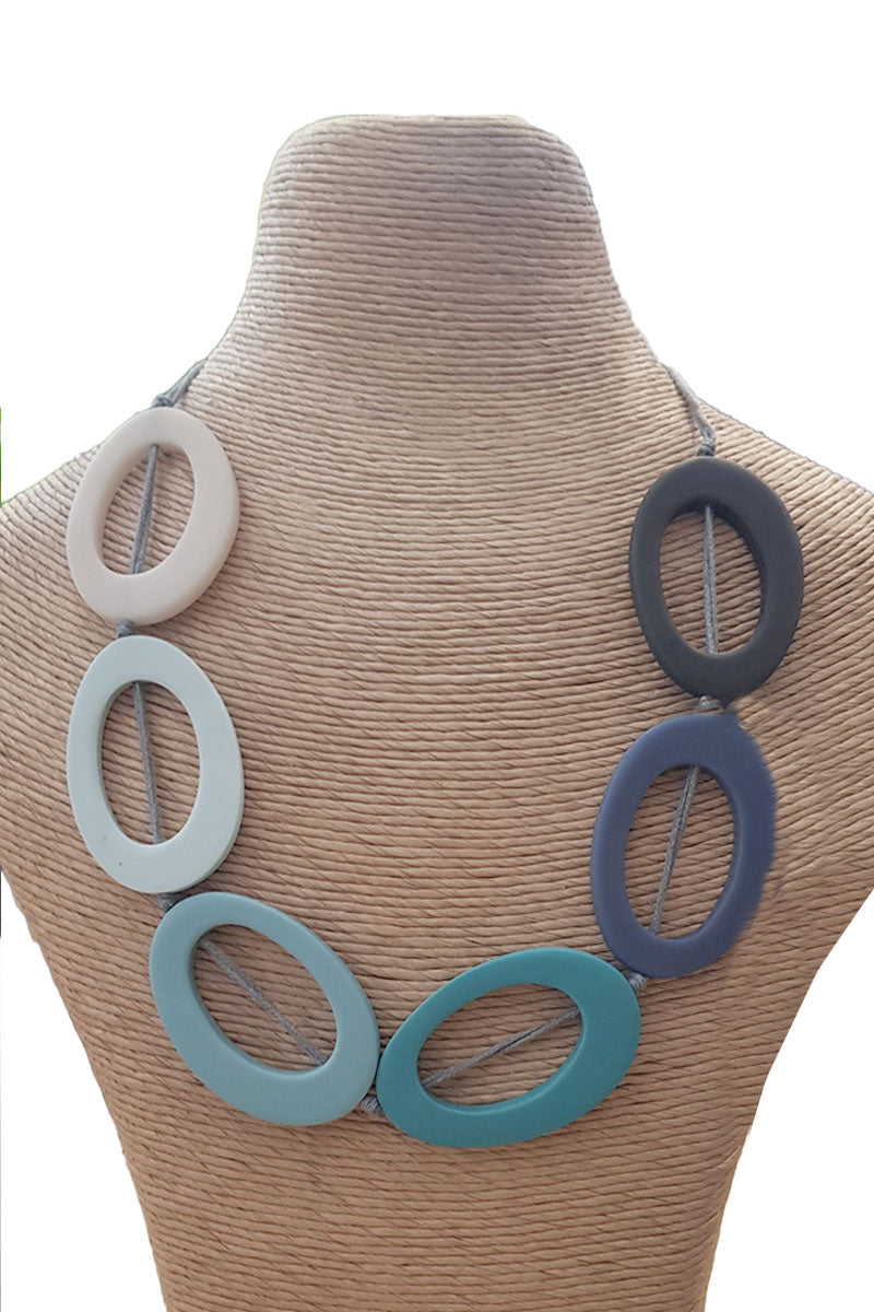 Capri Clothing Pale Blue Circle Necklace