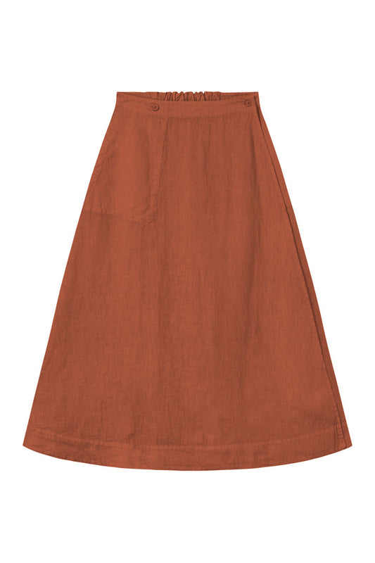 By Basics Long Wrap Around Skirt Earth Red Red
