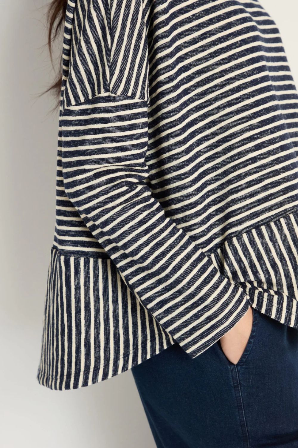 Textured Stripe Jersey Boxy Top