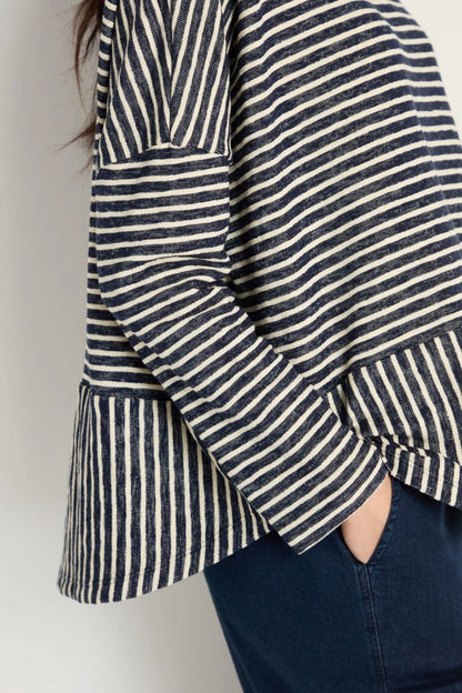 Textured Stripe Jersey Boxy Top