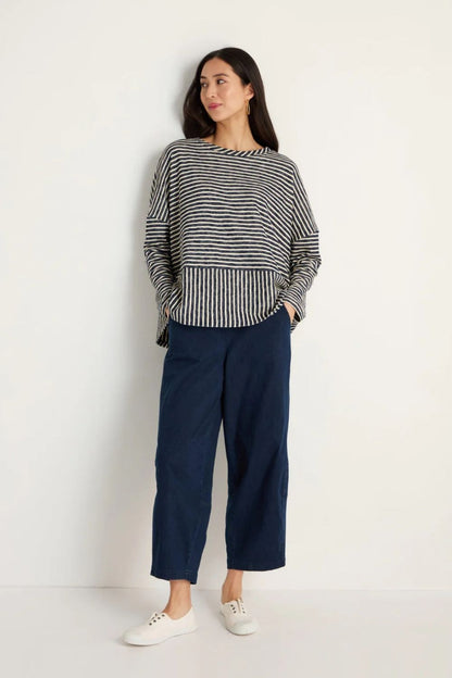 Textured Stripe Jersey Boxy Top