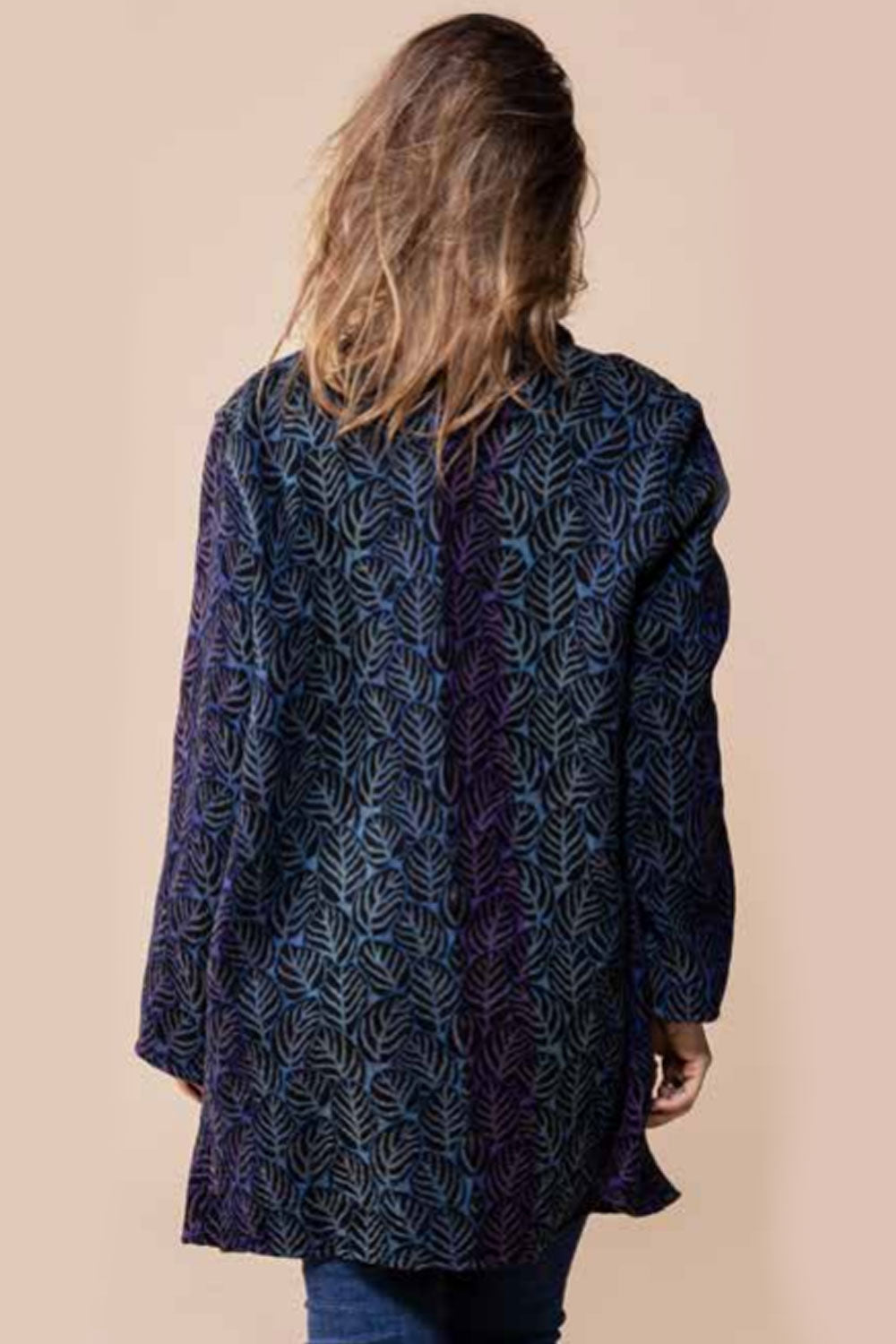 Nila Rubia Reversible Japanese Leaves Thar Jacket Blue