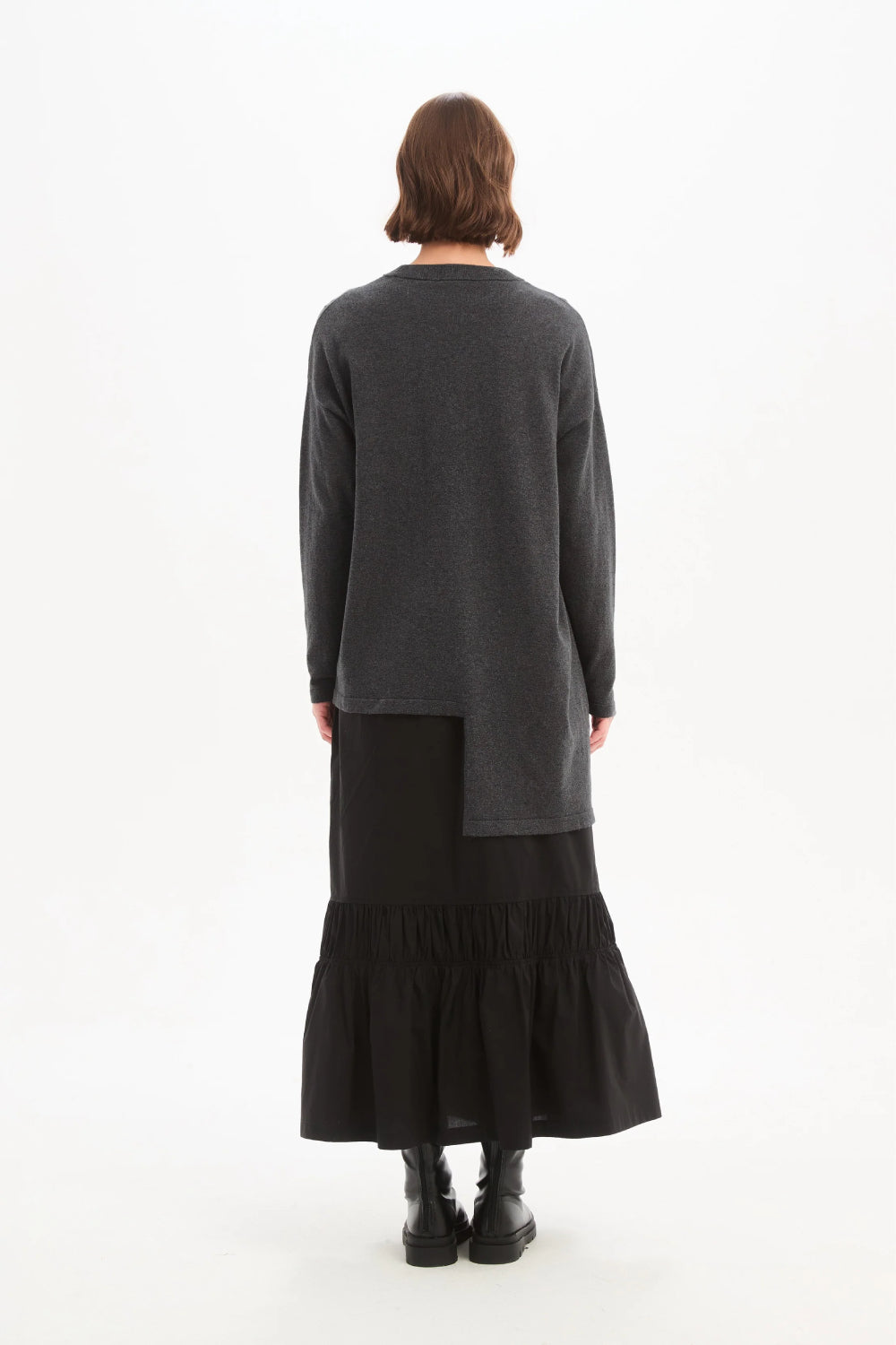 Asymmetric Zip Detail Knit