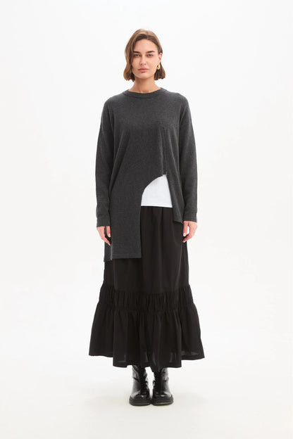 Asymmetric Zip Detail Knit