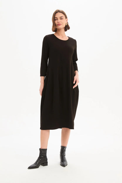 Diagonal Seam Winter Jersey Dress