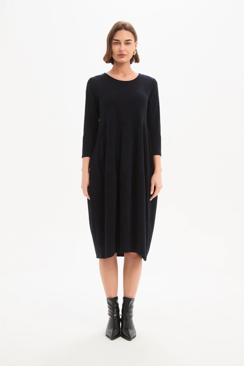 Diagonal Seam Knit Dress