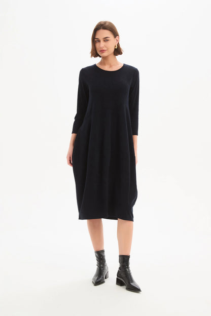 Diagonal Seam Winter Jersey Dress