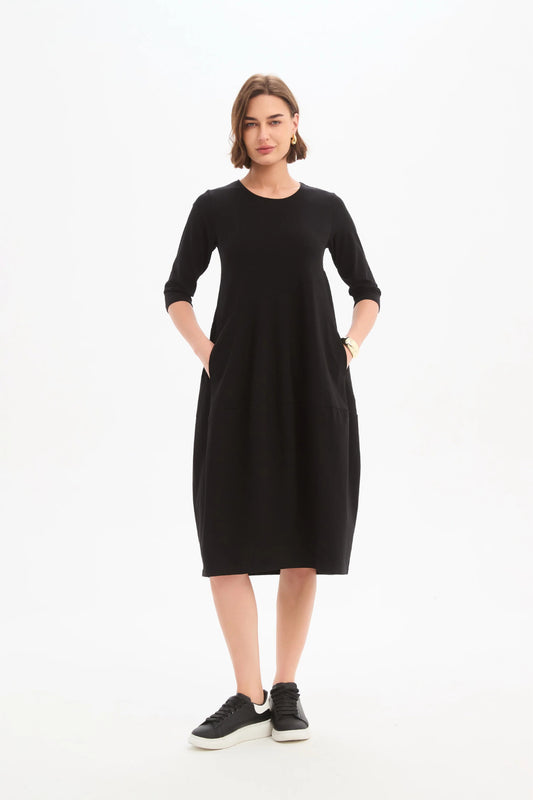 Diagonal Seam Winter Jersey Dress