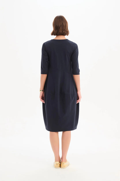 Diagonal Seam Winter Jersey Dress