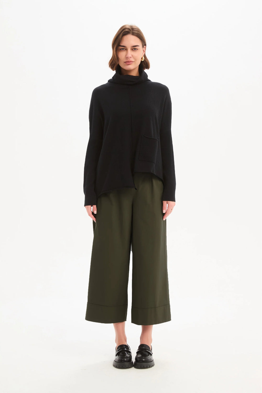 Roll Hem Pocket Knit