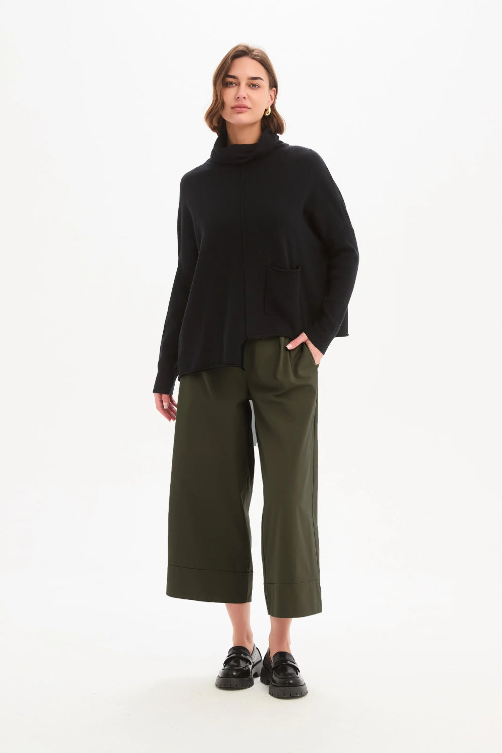 Roll Hem Pocket Knit