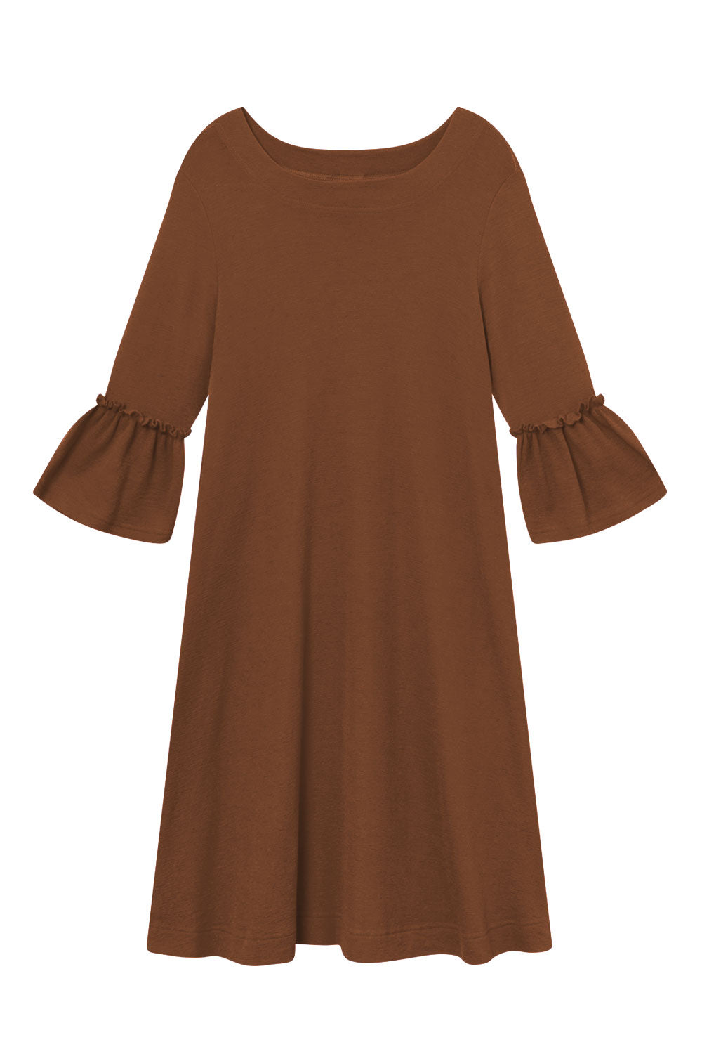 By Basics Trumpet Cuff Dress Chocolate Chip Brown
