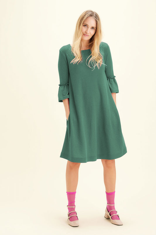 By Basics Trumpet Cuff Dress Granite Green