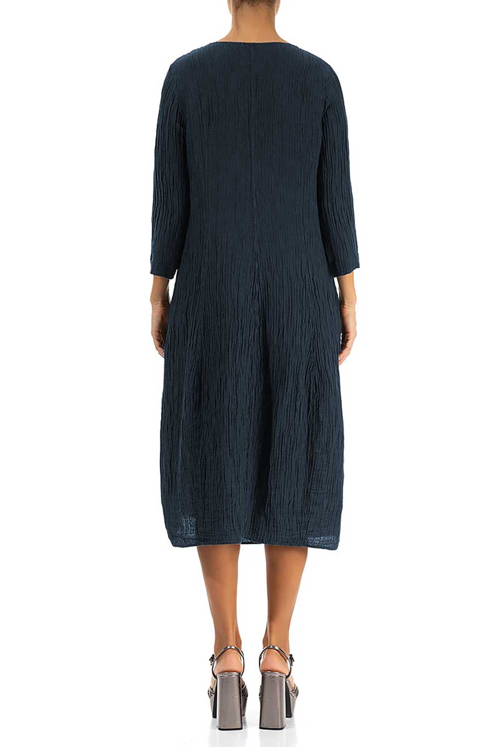 V-Neck Crinkled Silk 91289/7 Dress