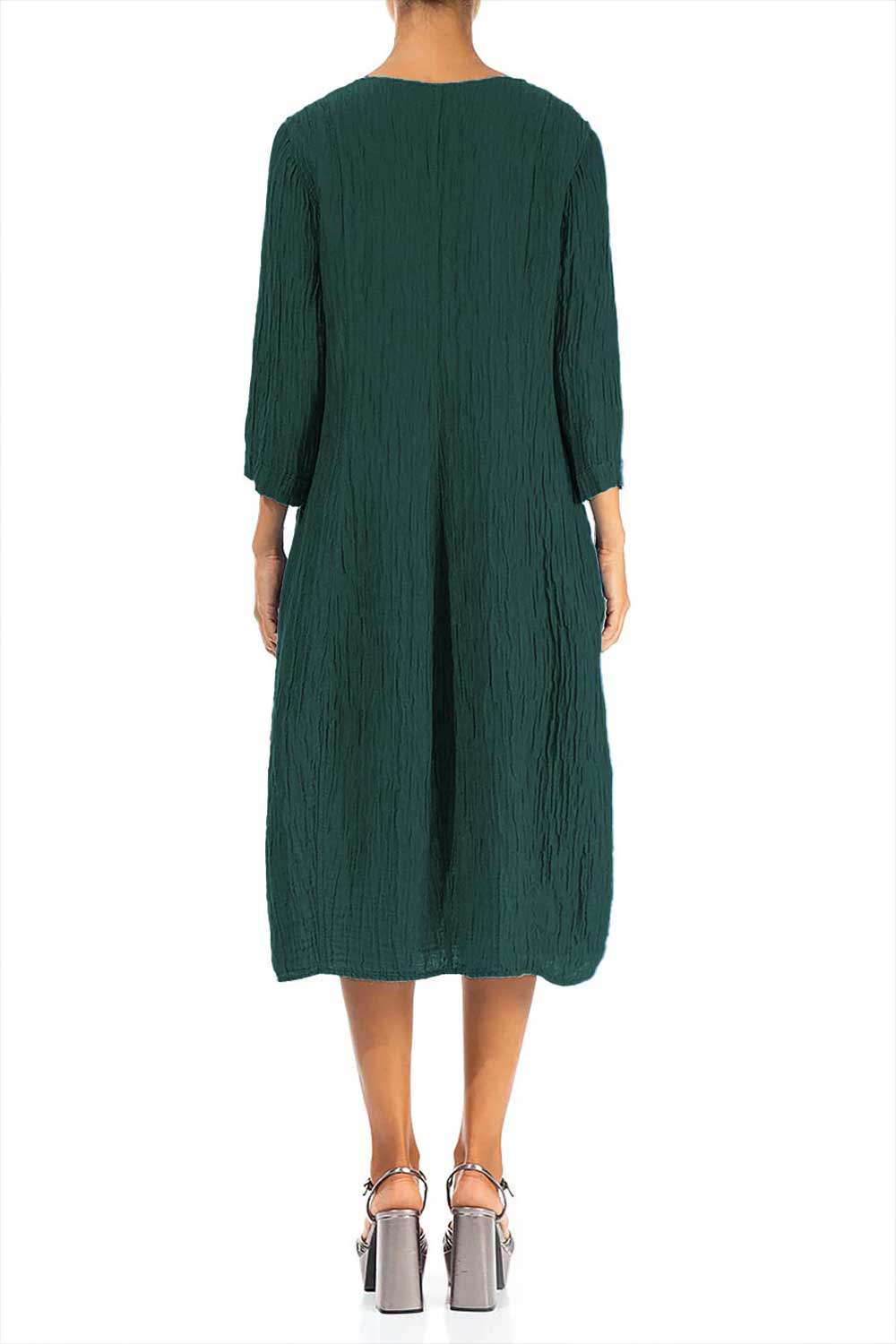 V-Neck Crinkled Silk 91289/7 Dress