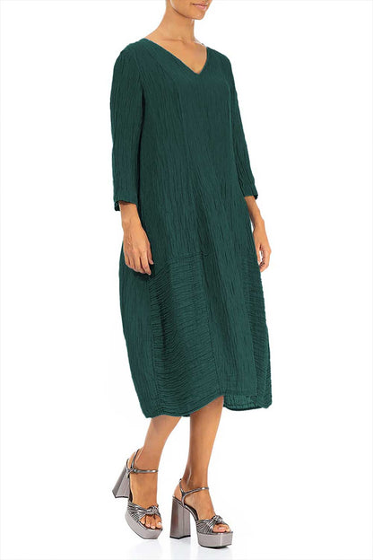 V-Neck Crinkled Silk 91289/7 Dress