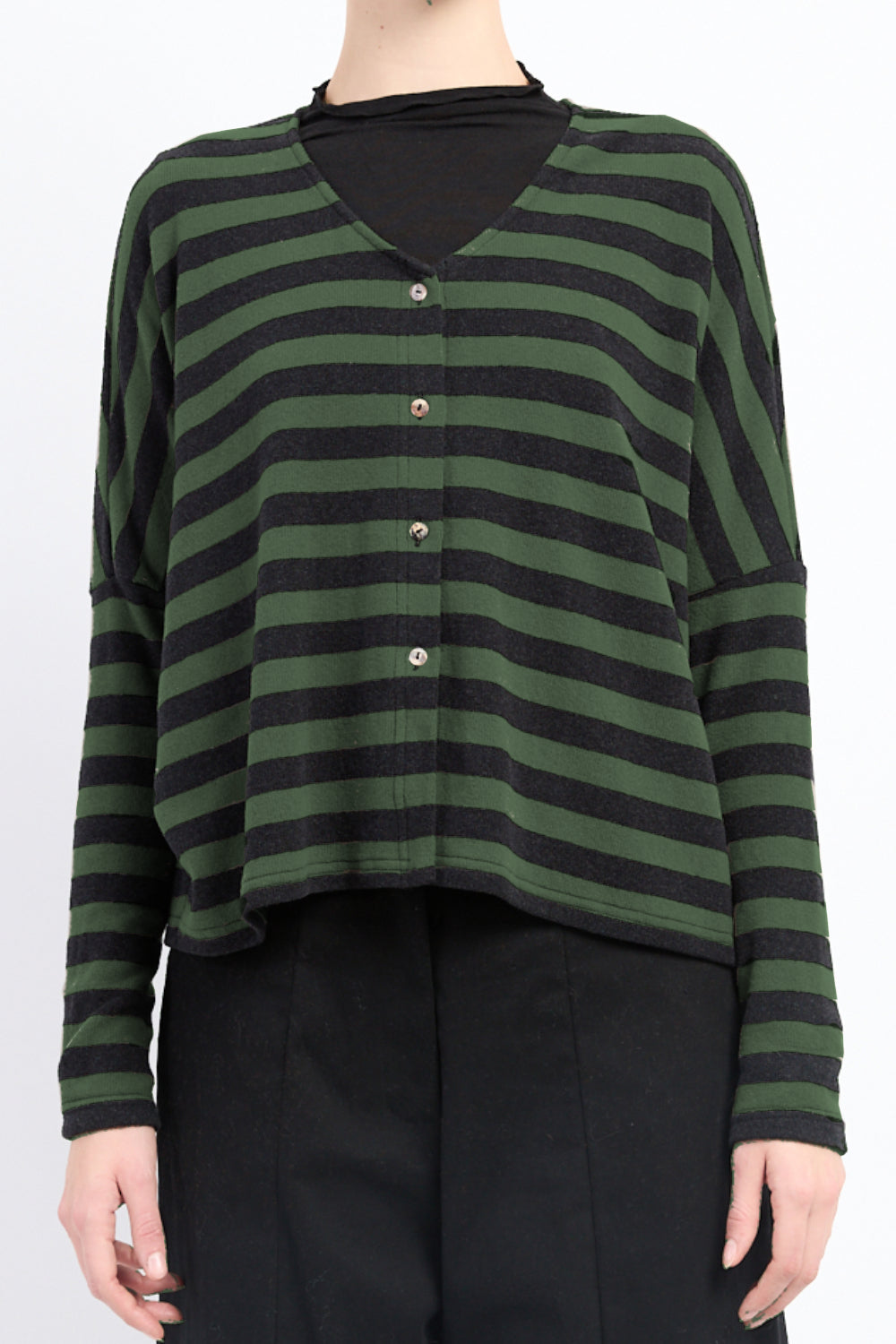 V-Neck Stripe Cardigan