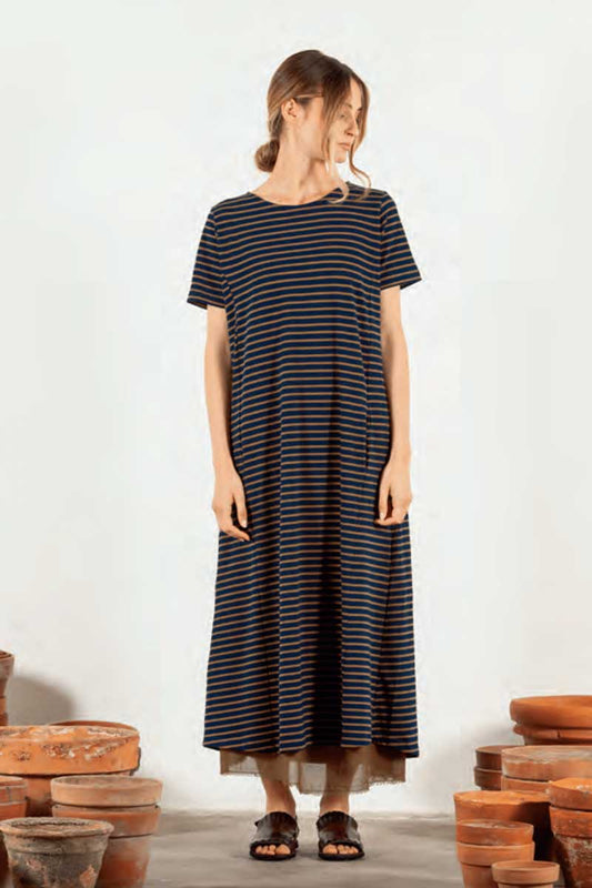 Mama B Vaso Dress Blue Liquorice
