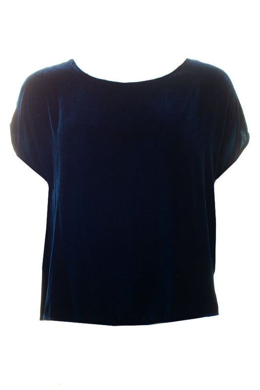 Cut Loose Velvet High Low Top Deep Sea