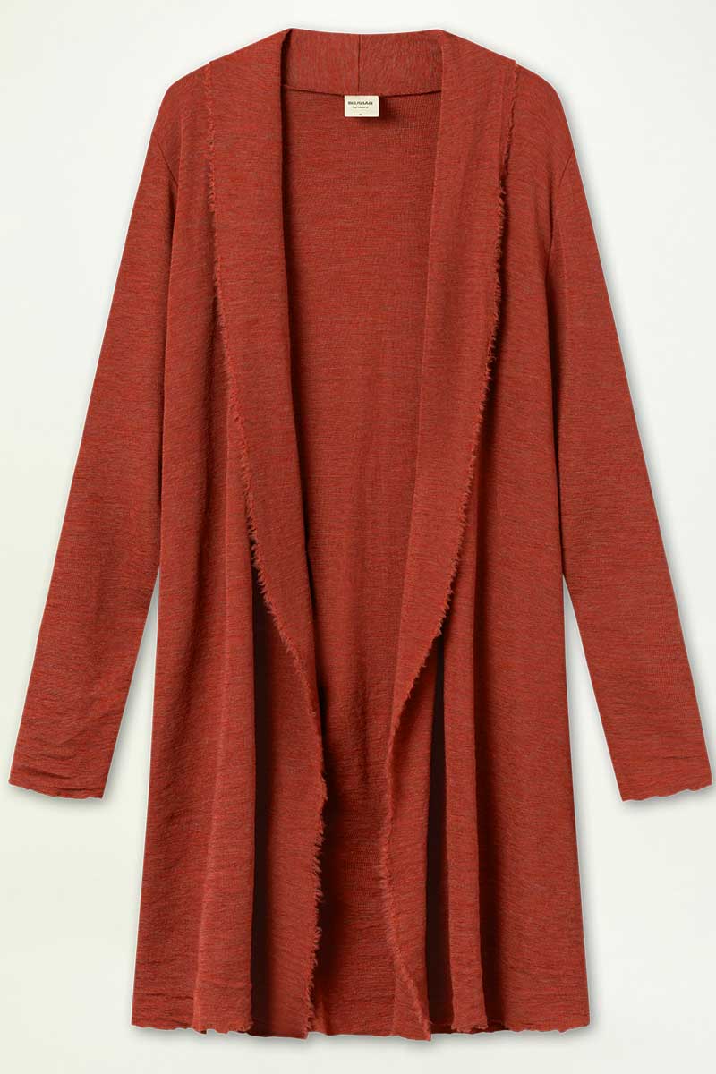 By Basics Blusbar Long Cardigan Terracotta