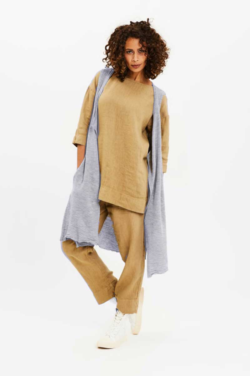 By Basics Blusbar Vest Long Stone