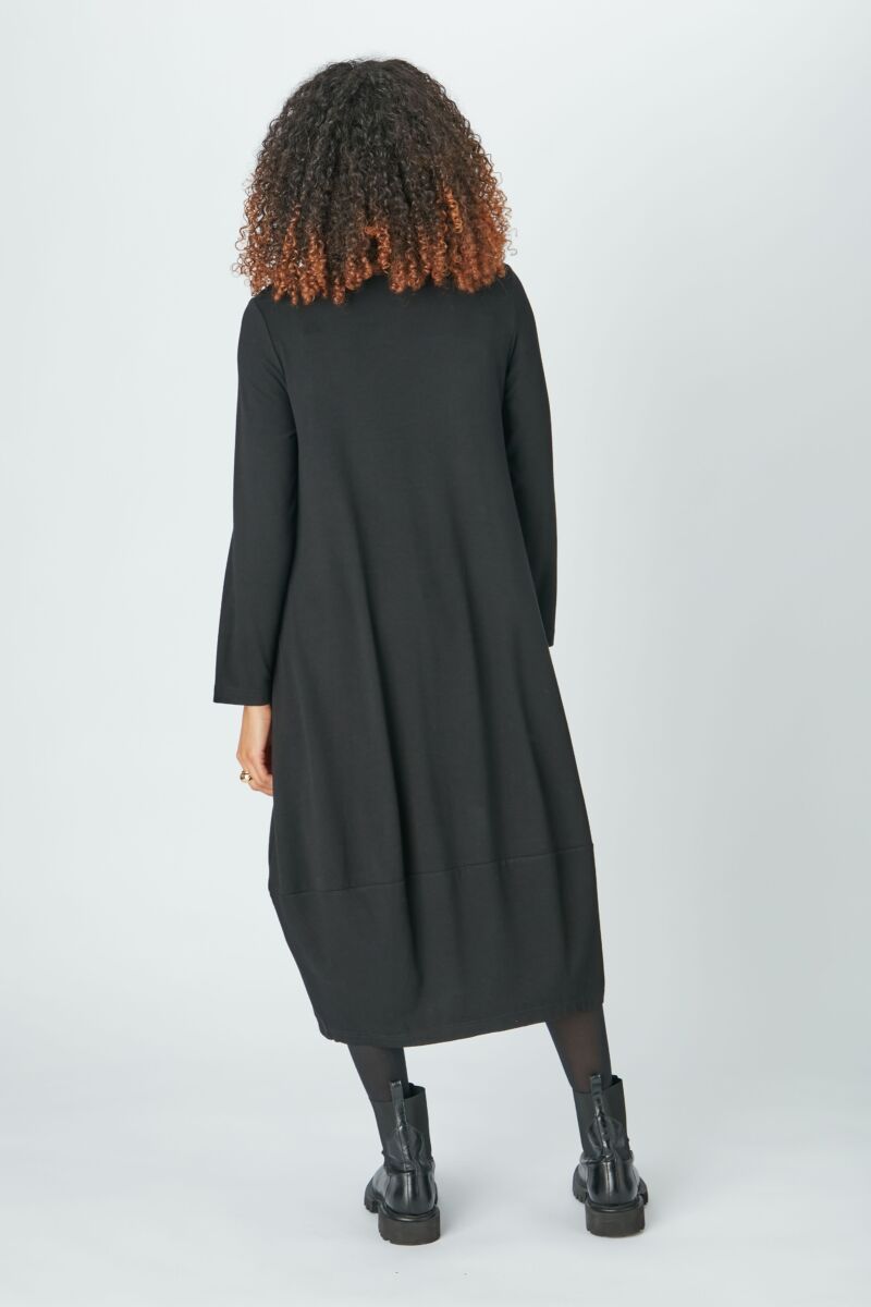 Sahara Fluid Crepe Bubble Dress Black Black