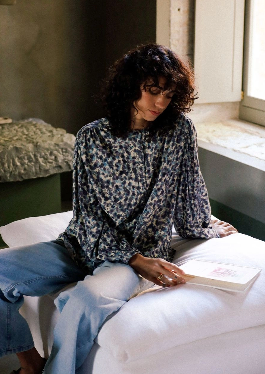 Indi & Cold Tessa Balloon Sleeve Shirt Vanilla