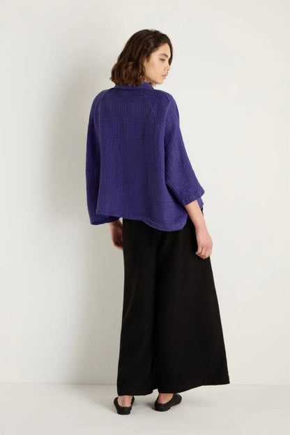 Boxy Waffle Linen Jacket