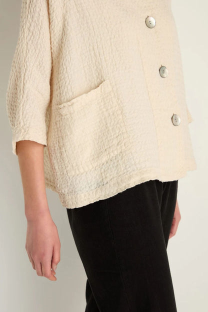 Boxy Waffle Linen Jacket