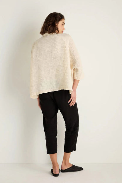 Boxy Waffle Linen Jacket