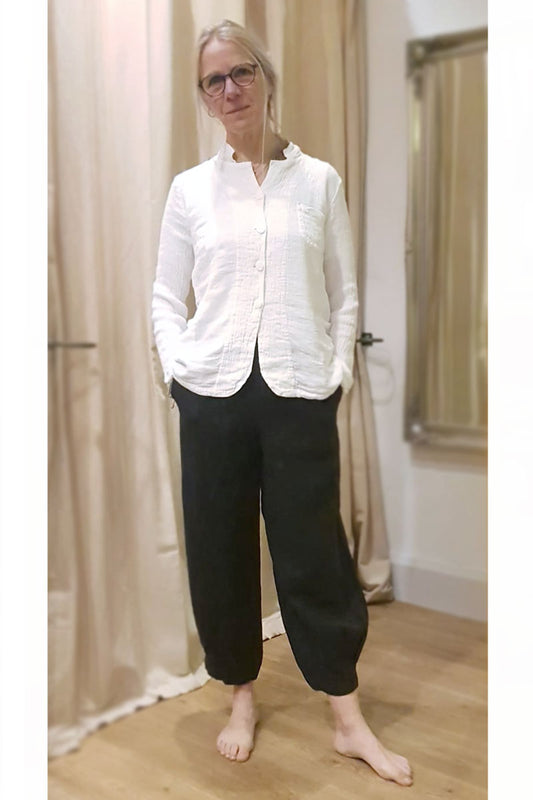 Grizas Crinkle Linen 71230 Jacket White White
