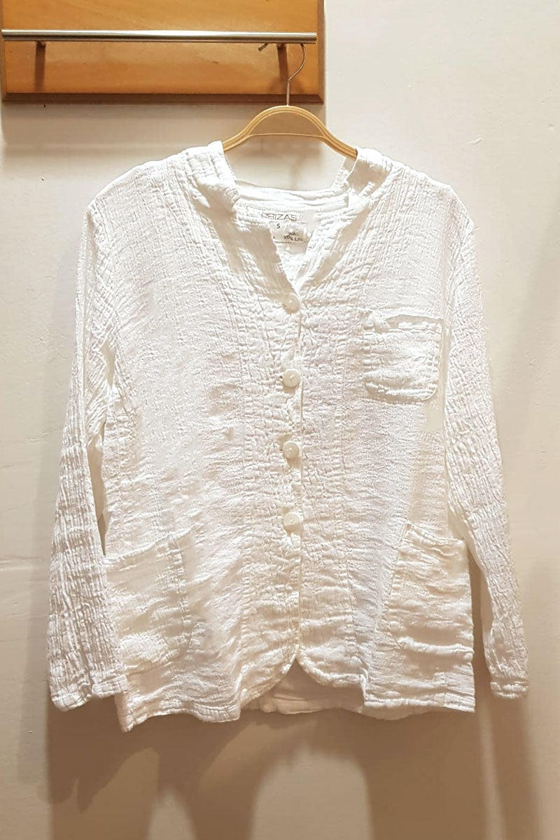 Grizas Crinkle Linen 71230 Jacket White White