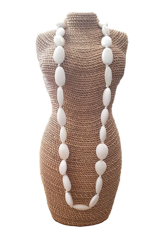 Capri Clothing White Oval Necklace